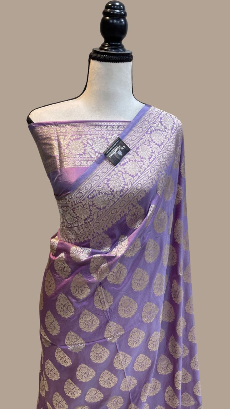 Mauvee Pure Katan Silk Banarasi Handloom Saree - All Over Jaal Work