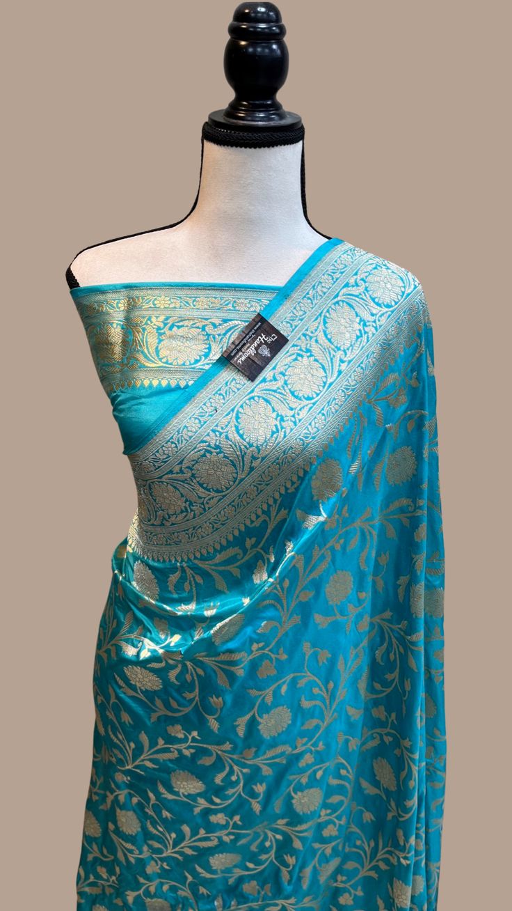 Pure Katan Silk Banarasi Handloom Saree - All Over Sona Roopa Work