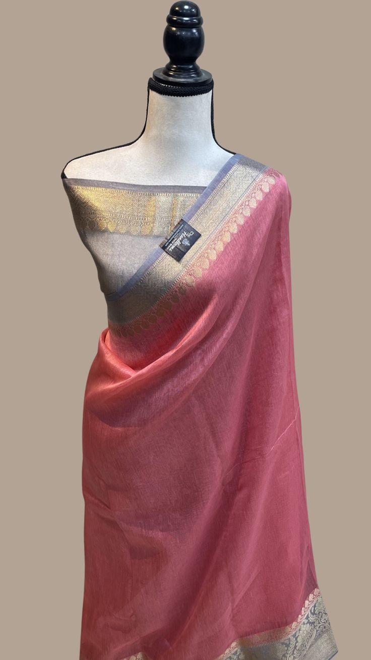 Pure linen Banarasi Saree