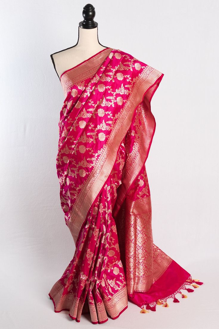 Silk Mark Certified Jangla Brocade Banarasi Saree…